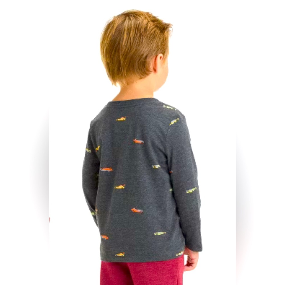 Cat & Jack - Toddler Boys’ Long Sleeve Race Car T-Shirt - Charcoal Gray (Sz  5T) - Picture 3 of 9